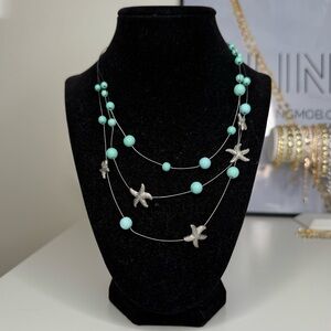 Vintage Silver starfish layered necklace